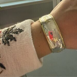 Mexico Sterling Silver Two Tone Star Cuff Bracelet